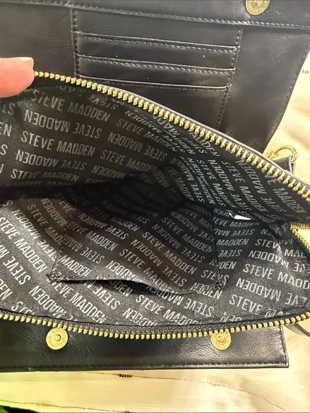 Steve Madden Black Crossbody with Multicolor Logo Print NWOT